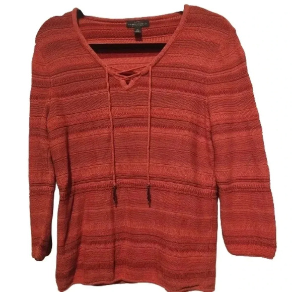 Lauren Ralph Lauren Sweaters - Lauren Ralph Lauren red/orange hoodie sweater with medallion ties Size Medium